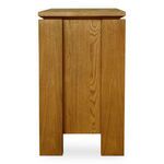 Side view of Brook nightstand highlighting the thick legs and wood grain