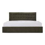 Front view of Sebastion Storage Bed showing clean lines and tufted headboard without bedding