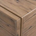 Close-up of top corner showing subtle gap and grain continuity in corner frame