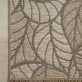 Top view close-up of rug pattern and woven texture with fringed edge