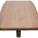 Douglas Coffee Table from above focusing on wood grain and tapering edges of rectangular top.