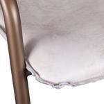 Set of 2 Chiavari Counter Chairs with distressed vintage white top grain leather seats and antique brushed bronze U-shaped...