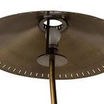 Underside view of Egon floor lamp’s conical shade showing bulb socket and vented ring
