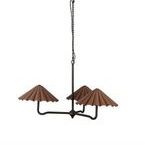Fiorella Scalloped Chandelier viewed from above, showing three scalloped shade tops and mounting chain
