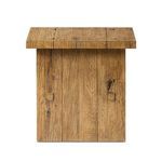 Back view of Zeno End Table with visible wood grain and wood plugs on panels