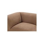 Close-up detail of front inner corner showing soft cushions and fabric texture
