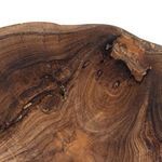 Close-up detail of darker wood grain patterns and natural imperfections on tray surface