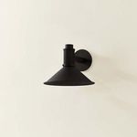 Elani Exterior Wall Sconce mounted on beige wall with soft shadow