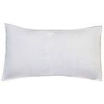 Back view of white cotton sham with smooth fabric and hidden closure