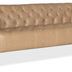 Nicolla Stationary Sofa in Texas Stone leather with button tufting, chesterfield-inspired arms, and black tapered metal legs