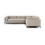 Sectional sofa angled from the side showing extended seating length and cushion depth