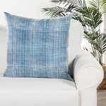 Morgan Handmade Soild Blue/ White Down Throw Pillow 22 Inch image 3