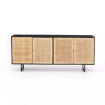 Front-facing view of Carmel Cane Sideboard against plain background highlighting woven cane doors