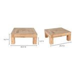 Dimensions overlay showing coffee table width 39.5 inches, height 16.5 inches, and leg height 5.5 inches