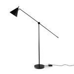 Upright Watkins Floor Lamp showing slender arm angled downwards and cord