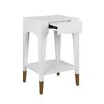 Product Image 1 for Patti Tapered Leg One Drawer Side Table With Antique Brass Foot Caps from Worlds Away