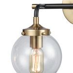 Product Image 7 for Boudreaux 2 Light Vanity Lamp In Matte Black And Antique Gold With Sphere Shaped Glass from Elk Lighting