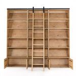 Product Image 8 for Bane Triple Bookshelf with Ladder - Smoked Pine from Four Hands