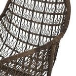 Close-up on curved woven backrest with horizontal wicker supports visible