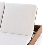 Close-up on adjustable backrest cushion showing fabric texture and frame edge