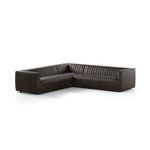 Alternate front angled view showing seating depth and leather grain