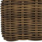 Close-up detail of woven wicker pattern showing natural variations in brown tones