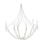 Nakita Chandelier captured from a slightly tilted angle focusing on the lower metal frame and bead connection