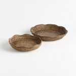 Product Image 2 for Burma Rattan Scalloped Trays, Set of 2 from Napa Home And Garden
