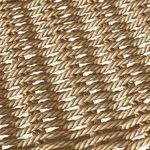 Macro shot showing detailed twisted natural fiber weave pattern on seat