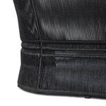 Detailed view of rope weaving tightness and pattern in middle back section of sofa