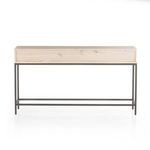 Back view reveals smooth poplar wood panel without storage features