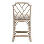 Back view of Bayview Counter Stool emphasizing crossed rope pattern on backrest and rope wrapped legs