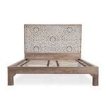 Product Image 2 for Haveli Mango Wood Geometric Carved King Bed from World Interiors