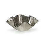 Small Pedicoat Metal Bowl with ruffled edges and a reflective metallic texture