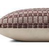Side view of Poe Burgundy Pillow showing its plain cream-colored fabric back panel