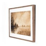 Side angle view highlighting the depth and walnut frame thickness of the painting