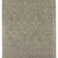 Grey Moroccan-inspired hand-knotted area rug with traditional Berber diamond motifs and 90/10 wool cotton blend
