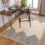 Product Image 3 for Bryant Global Hand-Woven Jute Black / Light Beige Rug - 5' x 7'6" from Surya