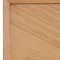 Detailed close-up showing the chamfered trim framing the Margot Credenza wood door