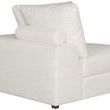 Lucca Modular Sectional angled side view highlighting flat armrest and cylindrical bolster pillow placement
