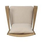Top view of seat cushion and backrest cushion with paper cord weaving visible beneath on Godfrey Chair