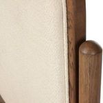 Side angle showing connection of smoked oak wood framing with slat base