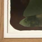 Bottom corner close-up showing painting paper edge and wood frame meeting