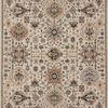Full top-down view of Leigh Ivory Taupe Rug showing complete balanced traditional and contemporary patterned design