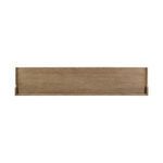 Close-up of raised gallery top showing flat surface with matching weathered oak grain