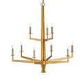 Goldfinch chandelier angled slightly right, showing all bulbs without shades