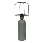 Echo Lamp without shade showing open cage frame over rounded base in muted green iron