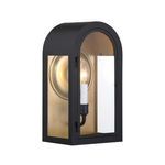 Product Image 1 for Grotto 1-Light Outdoor Wall Lantern in Matte Black with Vintage Gold from Savoy House 