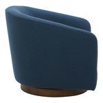 Left side profile view highlighting smooth curved form and swivel base