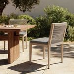 Back view of Sherwood Brown chair highlighting continuous weave on chair back and cushion depth